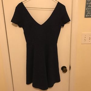 Navy blue fit and flare dress